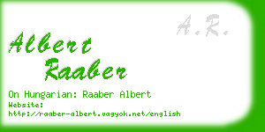 albert raaber business card